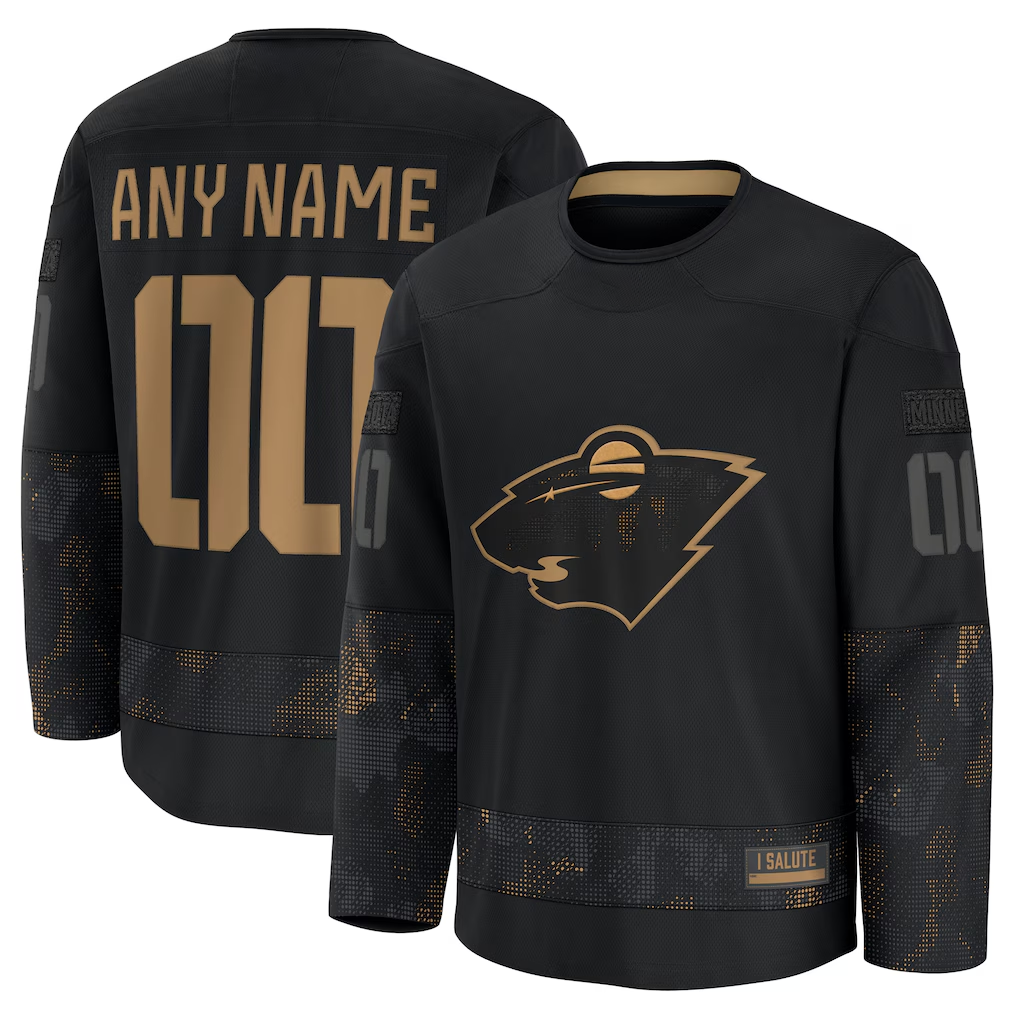 My Store Custom M.Wild Black 2024 Military Appreciation Practice Jerseys