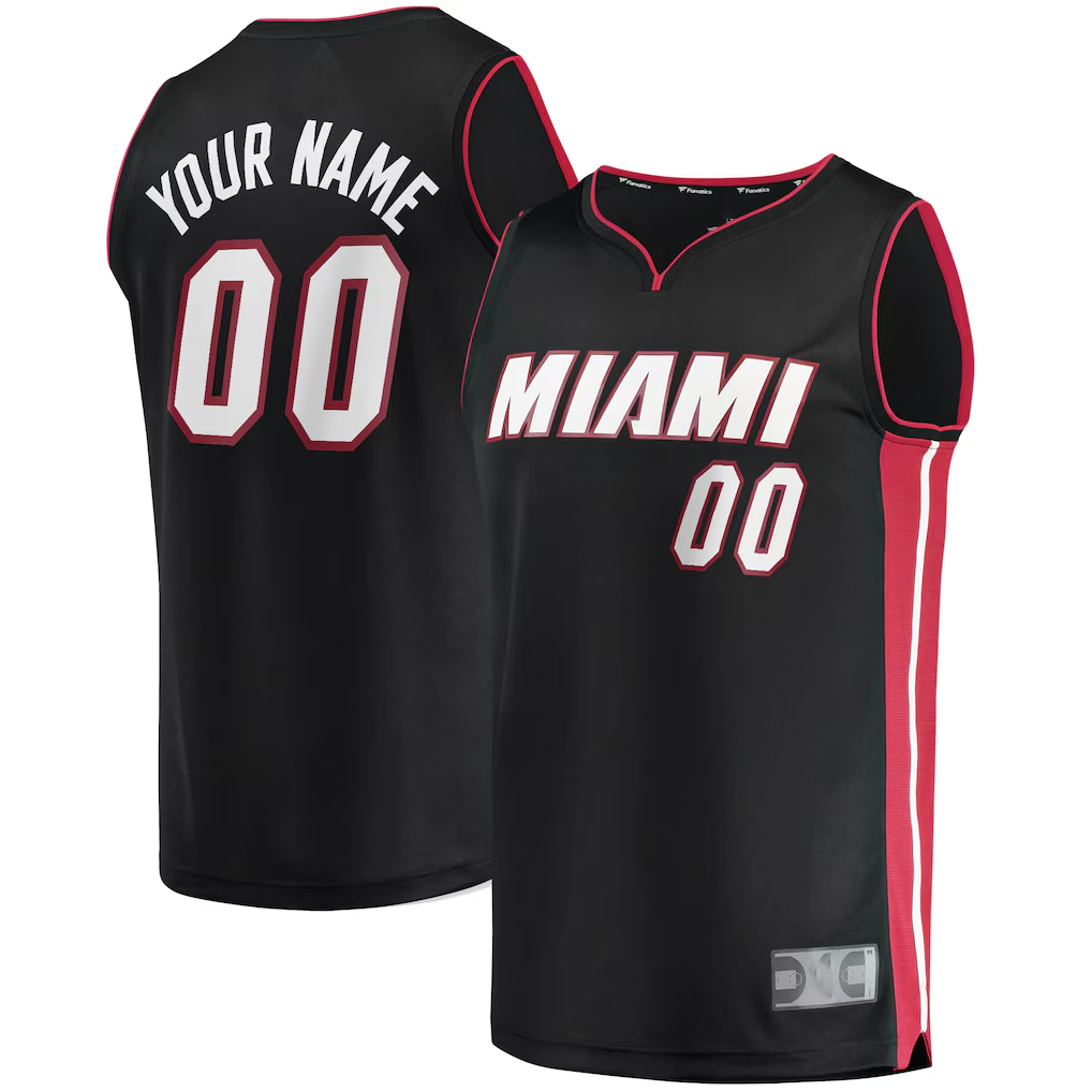 My Store Custom M.Heat Black Fast Break Replica Jerseys - Icon Edition