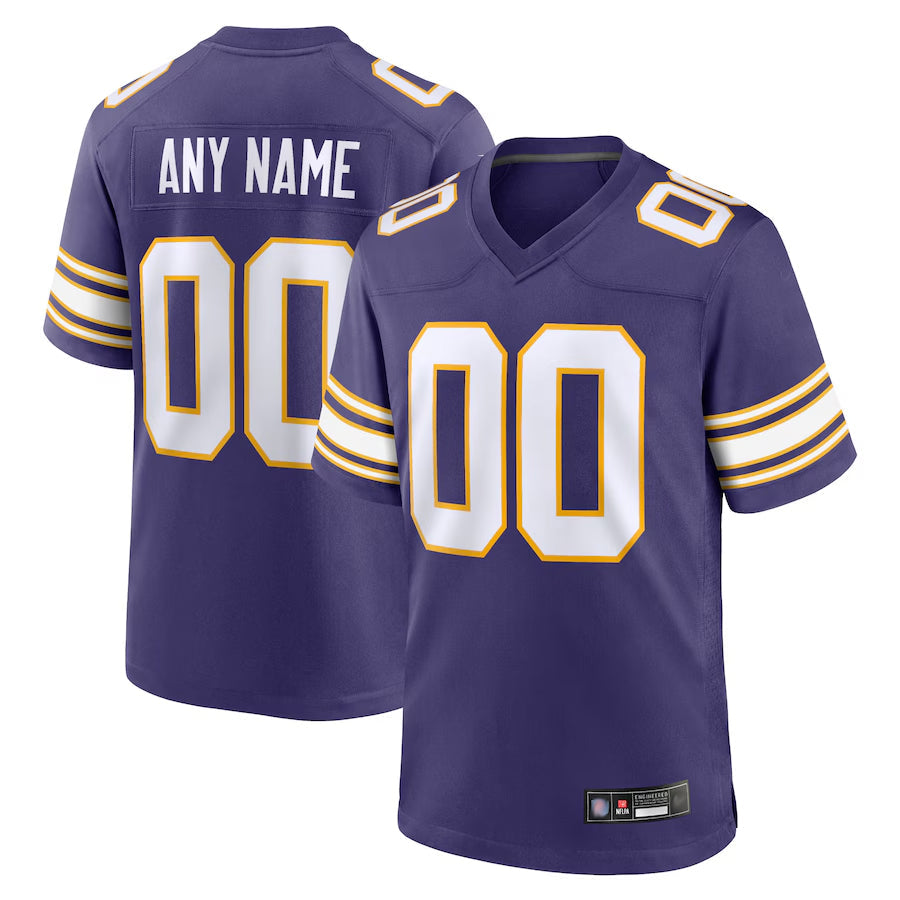 My Store Custom MN.Vikings Purple Secondary Alternate Game Stitched Jerseys