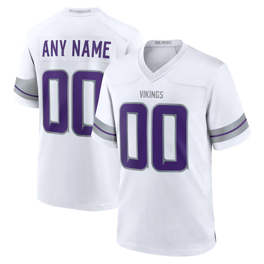 My Store Custom MN.Vikings White Alternate Game Stitched Jerseys
