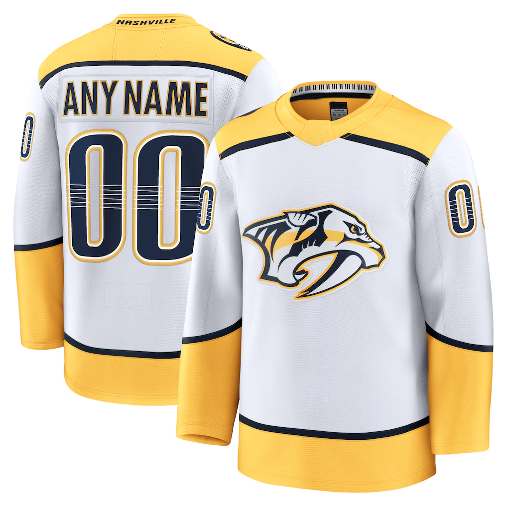 My Store Custom N.Predators White Away Premium Jerseys