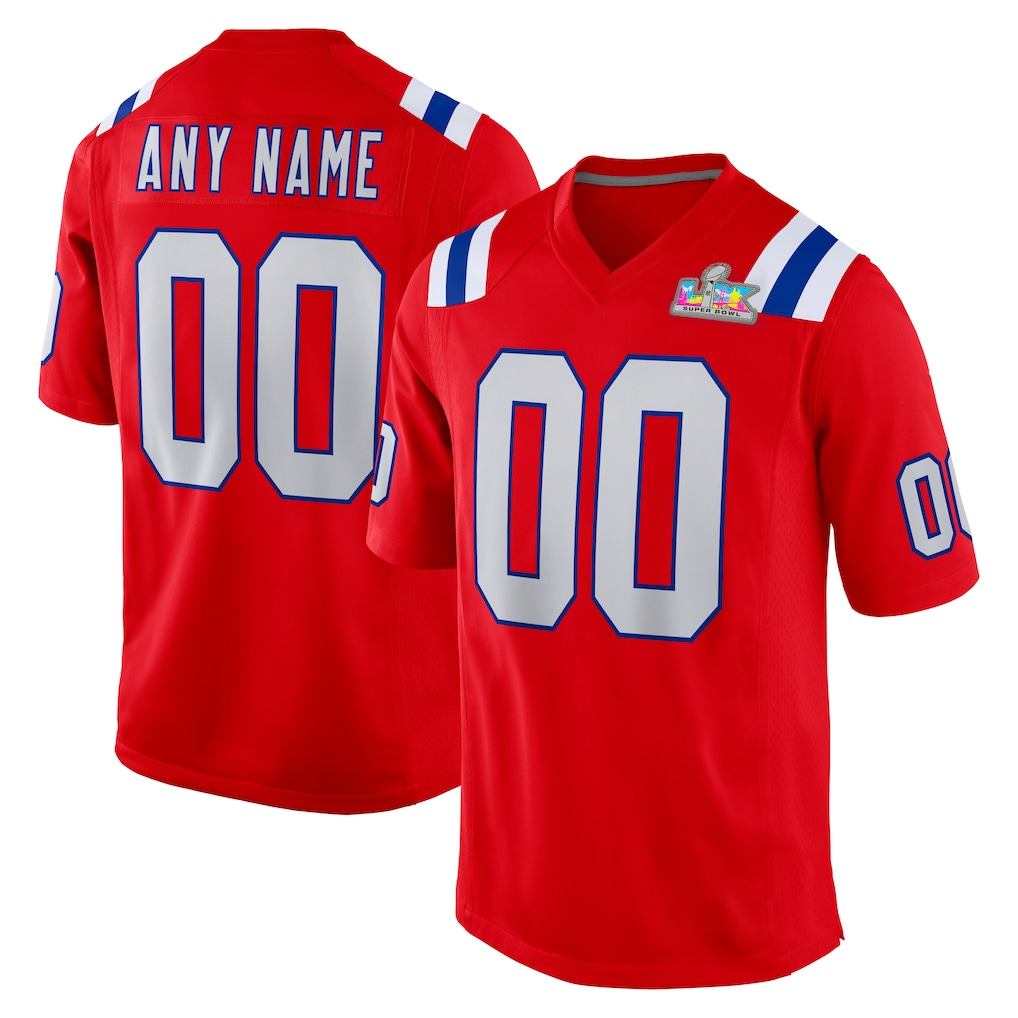 My Store Custom NE.Patriots  Red Super Bowl LX Patch Game Jersey Stitched Jerseys