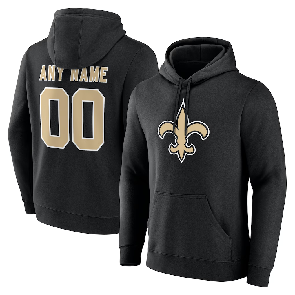 My Store Custom NO.Saints Black Team Authentic Personalized Name & Number Hoodie Stitched Jerseys