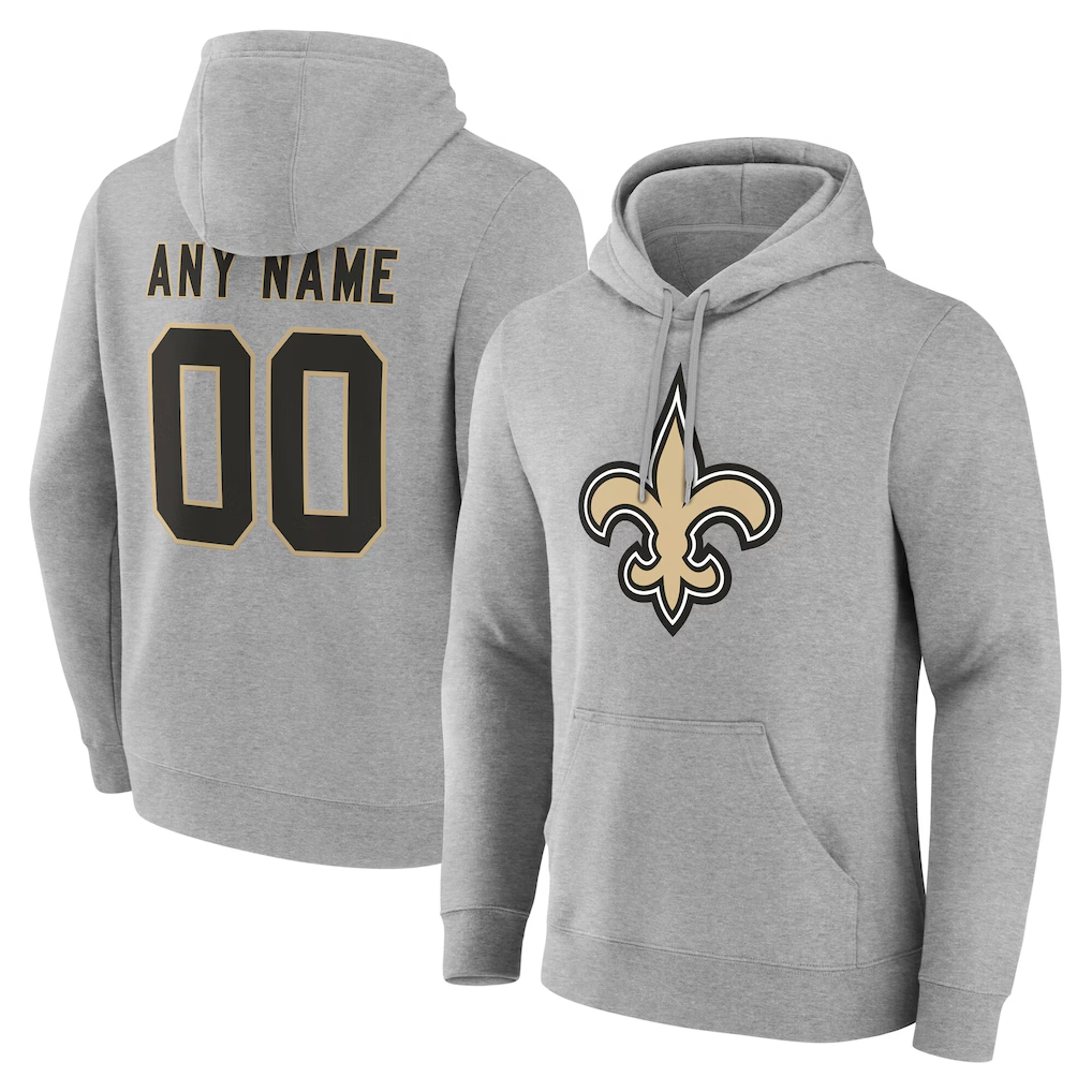 My Store Custom NO.Saints Gray Team Authentic Personalized Name & Number Hoodie Stitched Jerseys
