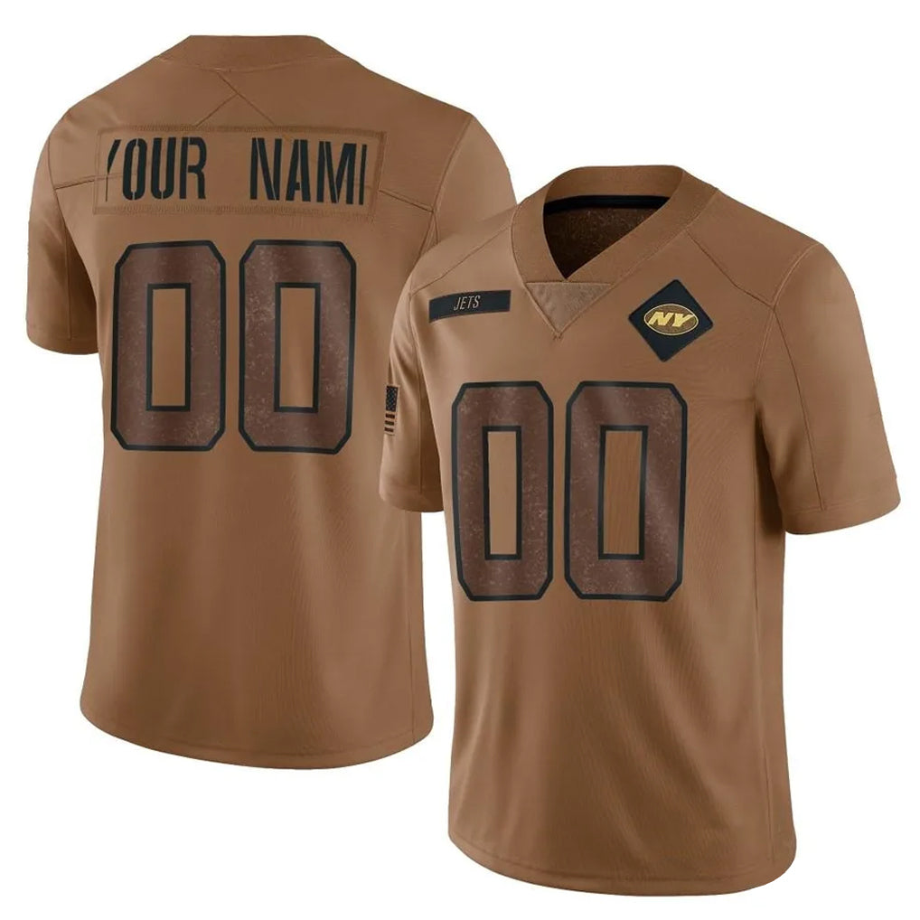 My Store Custom NY.Jets Brown Salute To Service Limited Any Name & Numbers Stitched Jerseys