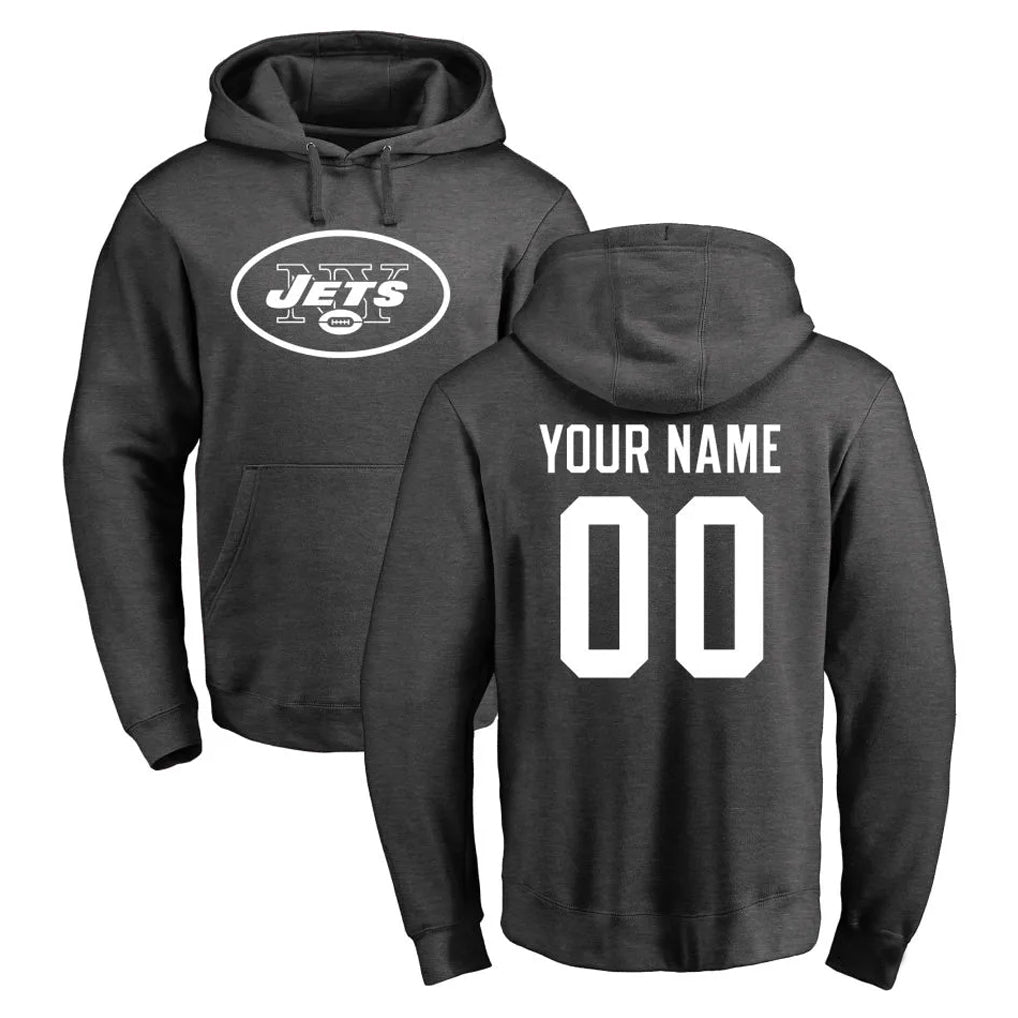 My Store Custom NY.Jets Gray Pullover Hoodies Limited Game Any Name & Numbers Stitched Jerseys