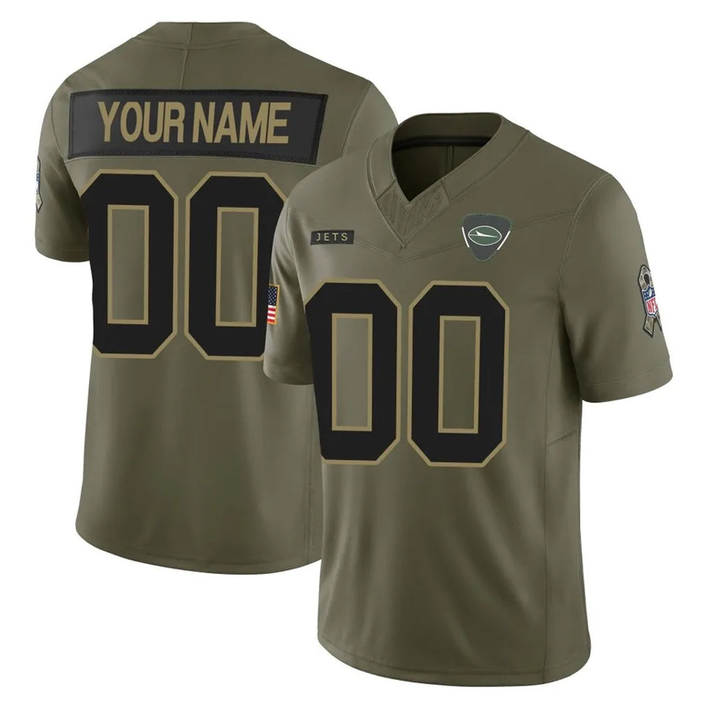 My Store Custom NY.Jets Olive 2025 Salute To Service Limited Any Name & Numbers Stitched Jerseys