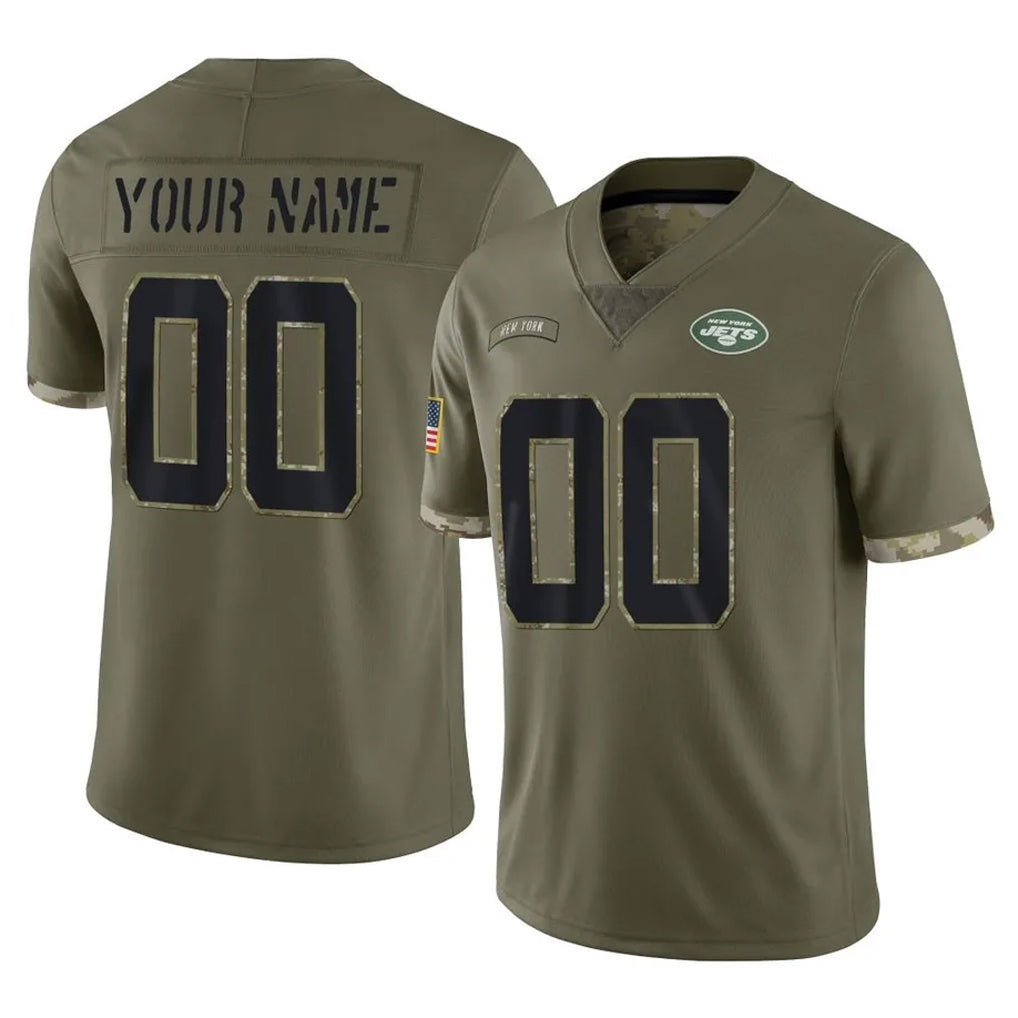 My Store Custom NY.Jets Olive Salute To Service Limited Any Name & Numbers Stitched Jerseys