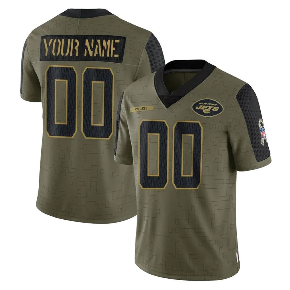 My Store Custom NY.Jets Olive Salute To Service Limited Game Any Name & Numbers Stitched Jerseys