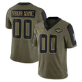 My Store Custom NY.Jets Olive Salute To Service Limited Game Any Name & Numbers Stitched Jerseys