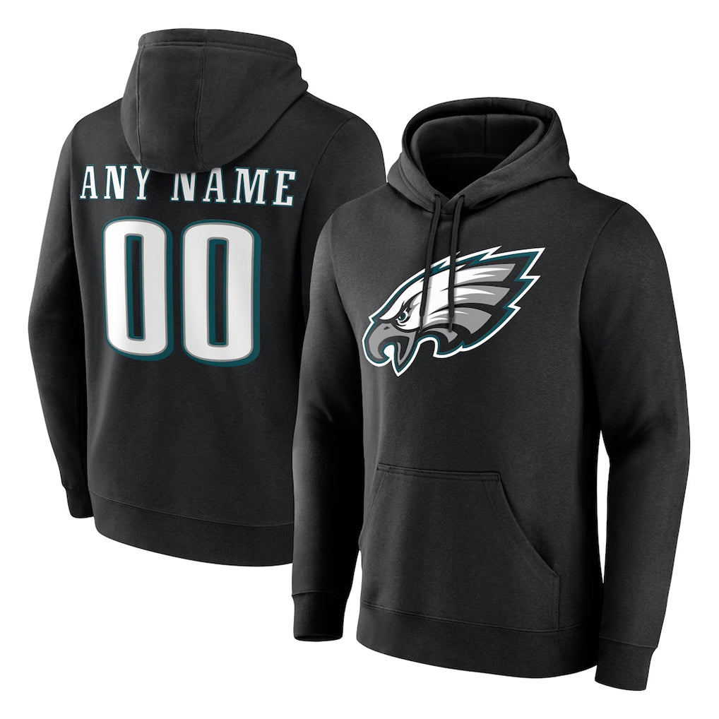 My Store Custom P.Eagles Black LOGO Pullover Hoodies Home Game Any Name & Numbers Stitched Jerseys
