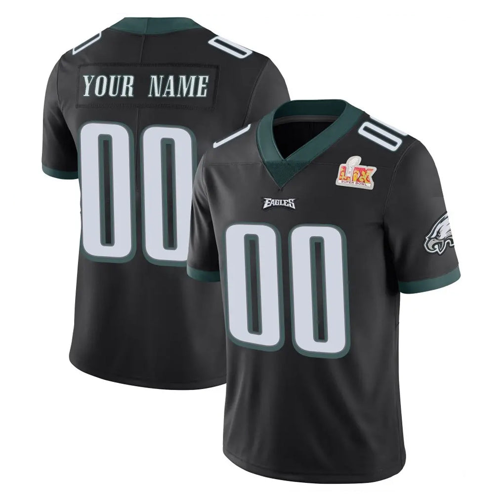 My Store Custom P.Eagles Black Limited Vapor Untouchable Super Bowl LIX Home Game Any Name & Numbers Stitched Jerseys