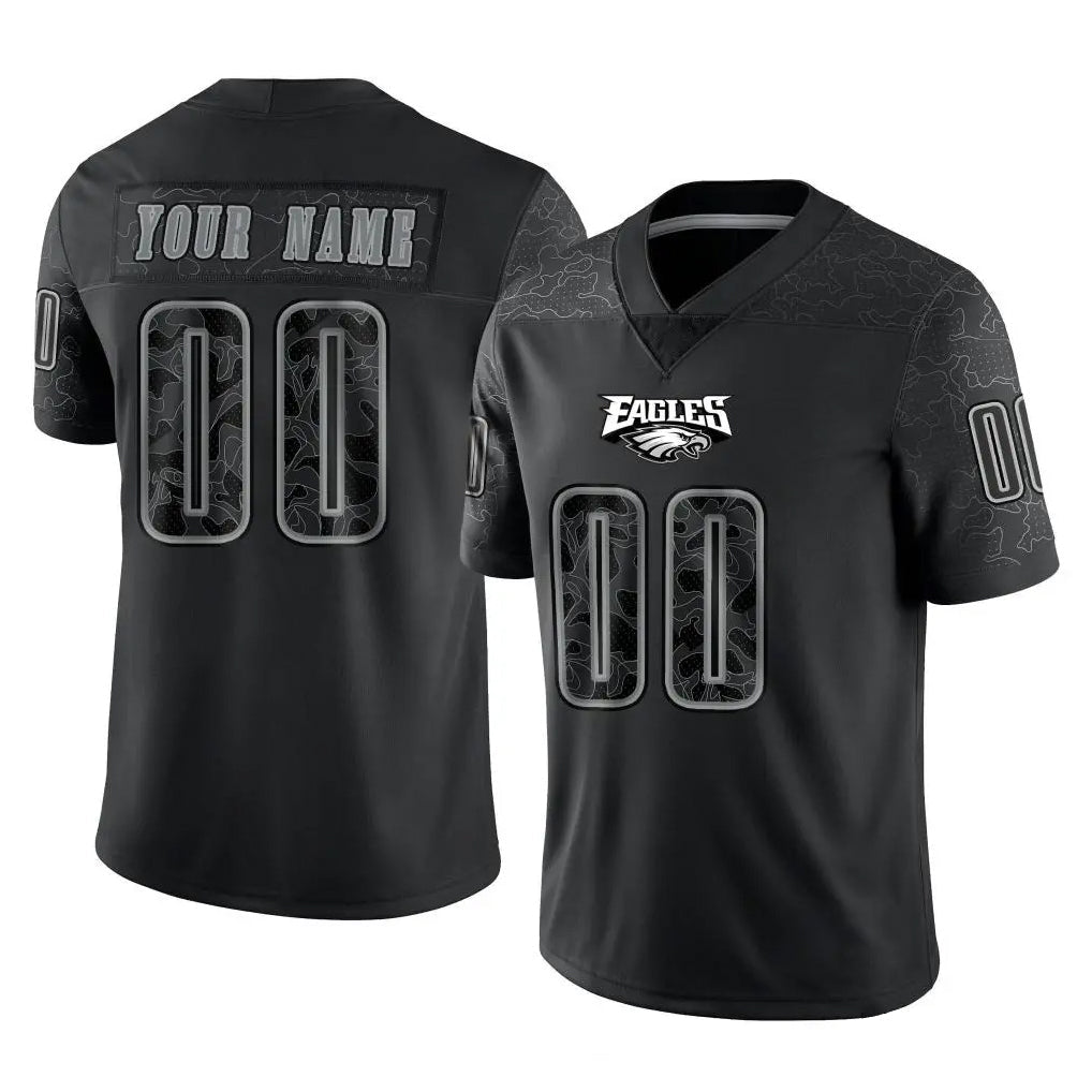 My Store Custom P.Eagles Black Reflective Limited Home Game Any Name & Numbers Stitched Jerseys