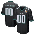 My Store Custom P.Eagles Black Super Bowl LIX Home Game Any Name & Numbers Stitched Jerseys