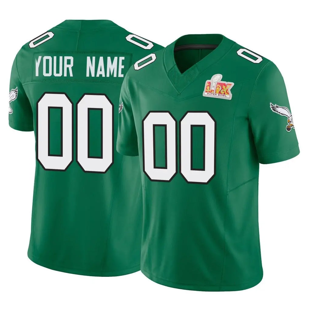 My Store Custom P.Eagles Green Kelly Alternate Vapor F.U.S.E. Super Bowl LIX Home Game Any Name & Numbers Stitched Jerseys
