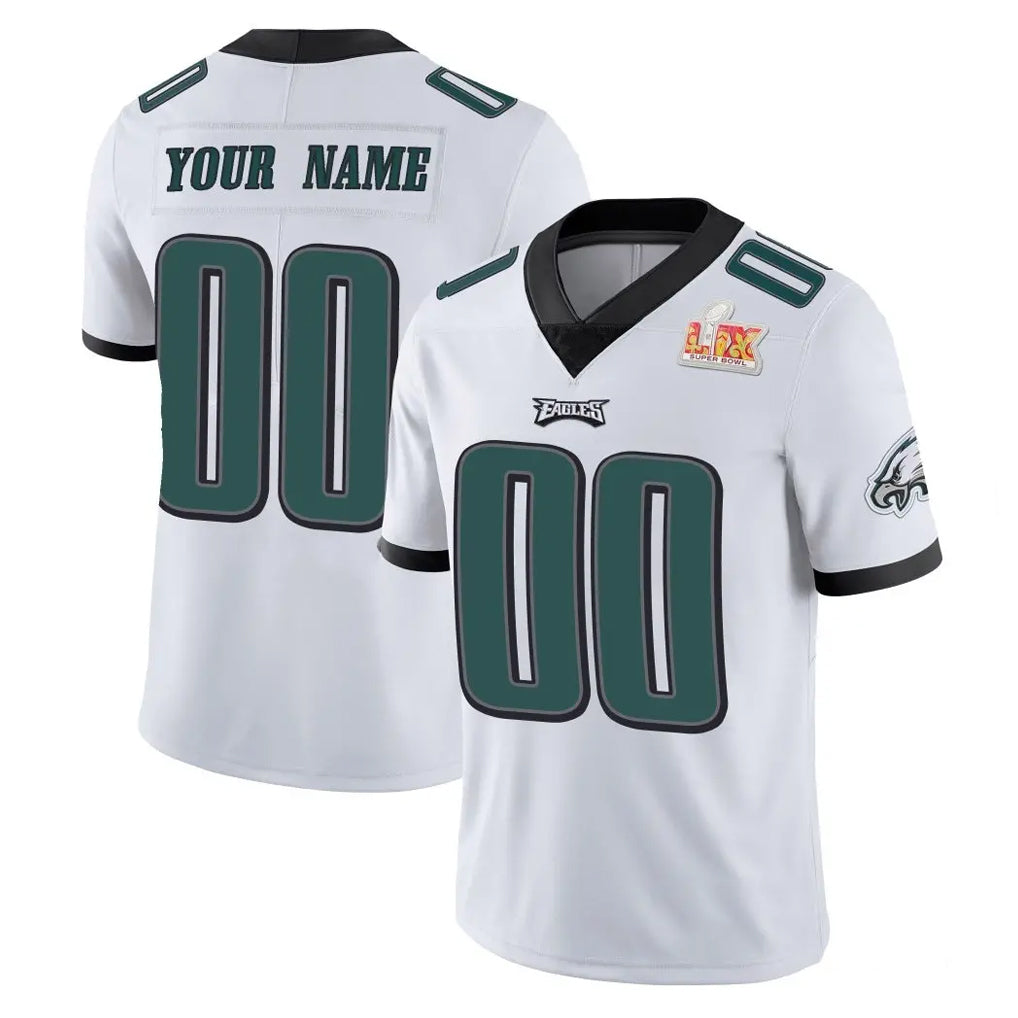 My Store Custom P.Eagles White Limited Vapor Untouchable Super Bowl LIX Home Game Any Name & Numbers Stitched Jerseys