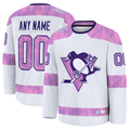 My Store Custom P.Penguins White 2024 Hockey Fights Cancer Jerseys