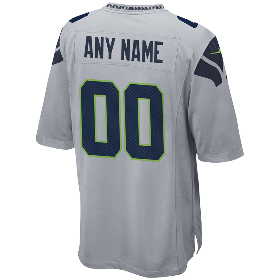 My Store Custom S.Seahawks Gray Alternate Game Stitched Jerseys