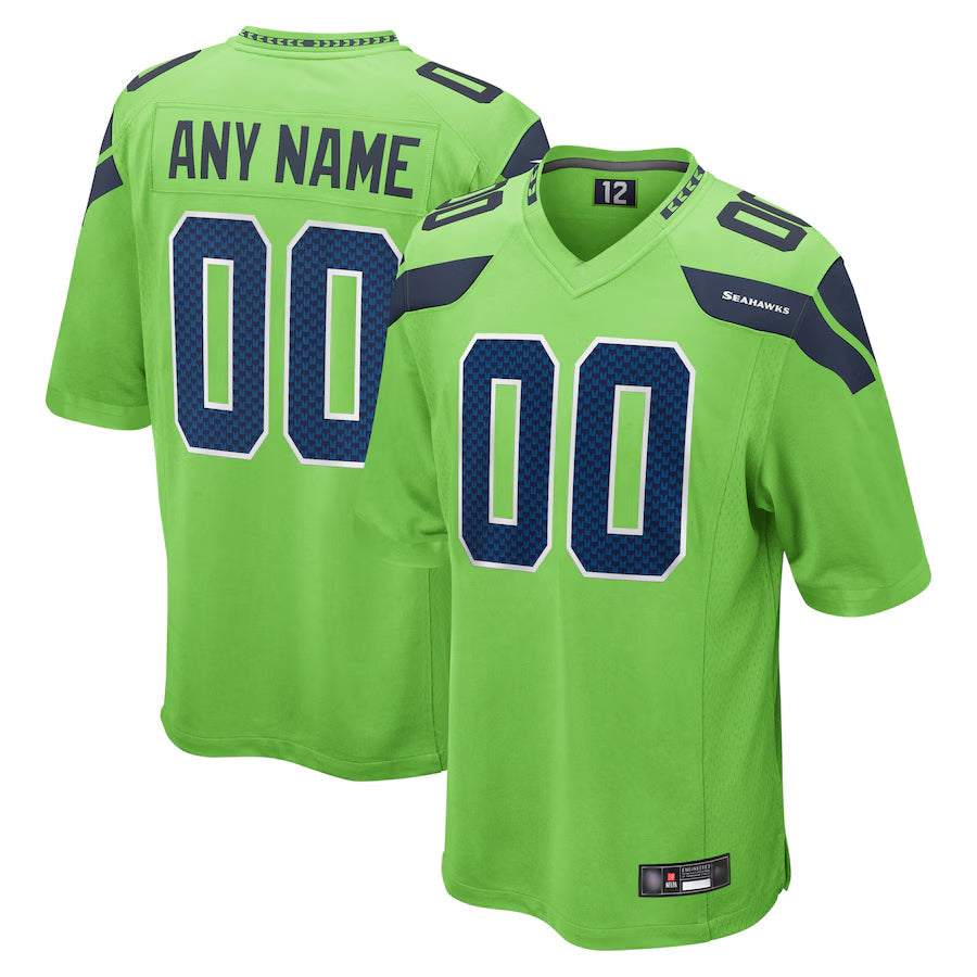 My Store Custom S.Seahawks Neon Green Alternate Game Stitched Jerseys