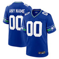 My Store Custom S.Seahawks Royal Throwback Game Stitched Jerseys
