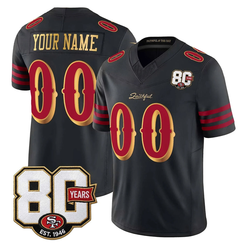 My Store Custom SF.49ers Black Limited 80th Rivalries Collection Home Game Any Name & Numbers Stitched Jerseys