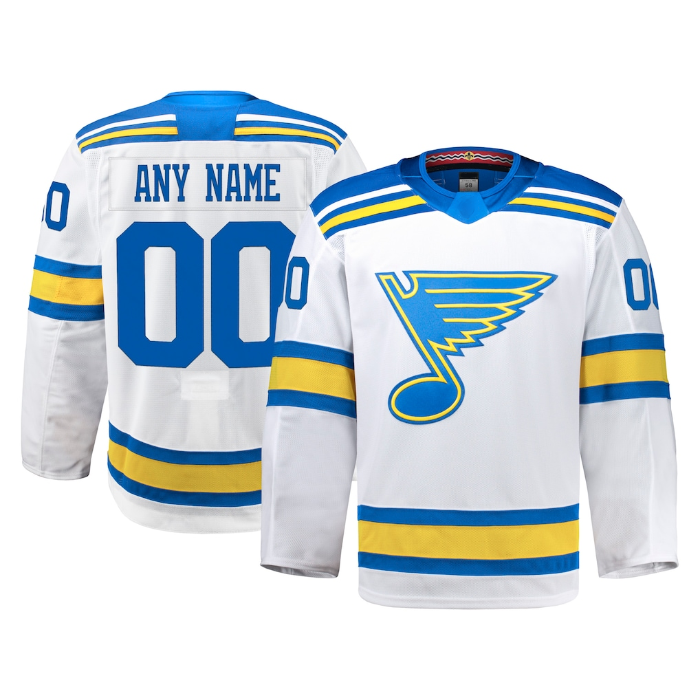 My Store Custom SL.Blues White Away Authentic Pro Jerseys
