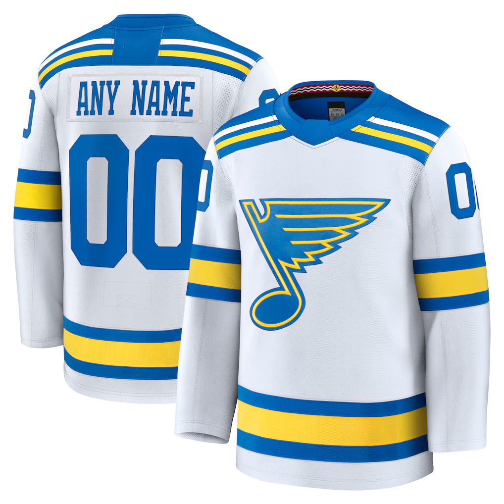 My Store Custom SL.Blues White Away Premium Jerseys