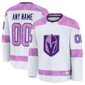 My Store Custom VG.Knights White 2024 Hockey Fights Cancer Practice Jerseys