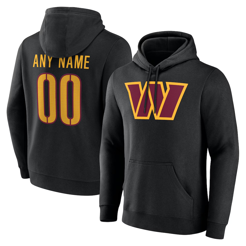 My Store Custom W.Commanders Black Team Authentic Personalized Name & Number Hoodie Stitched Jerseys