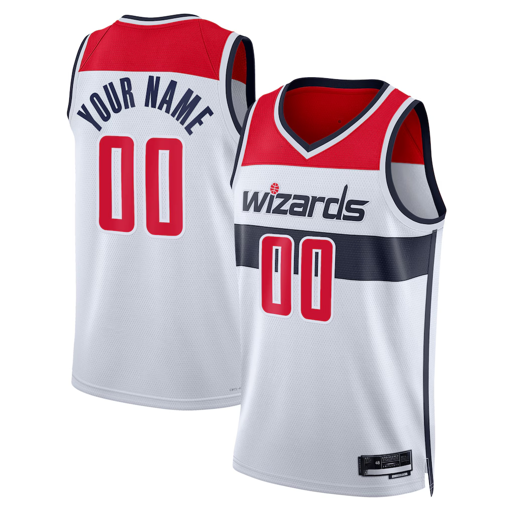 My Store Custom W.Wizards White Swingman Jerseys - Association Edition