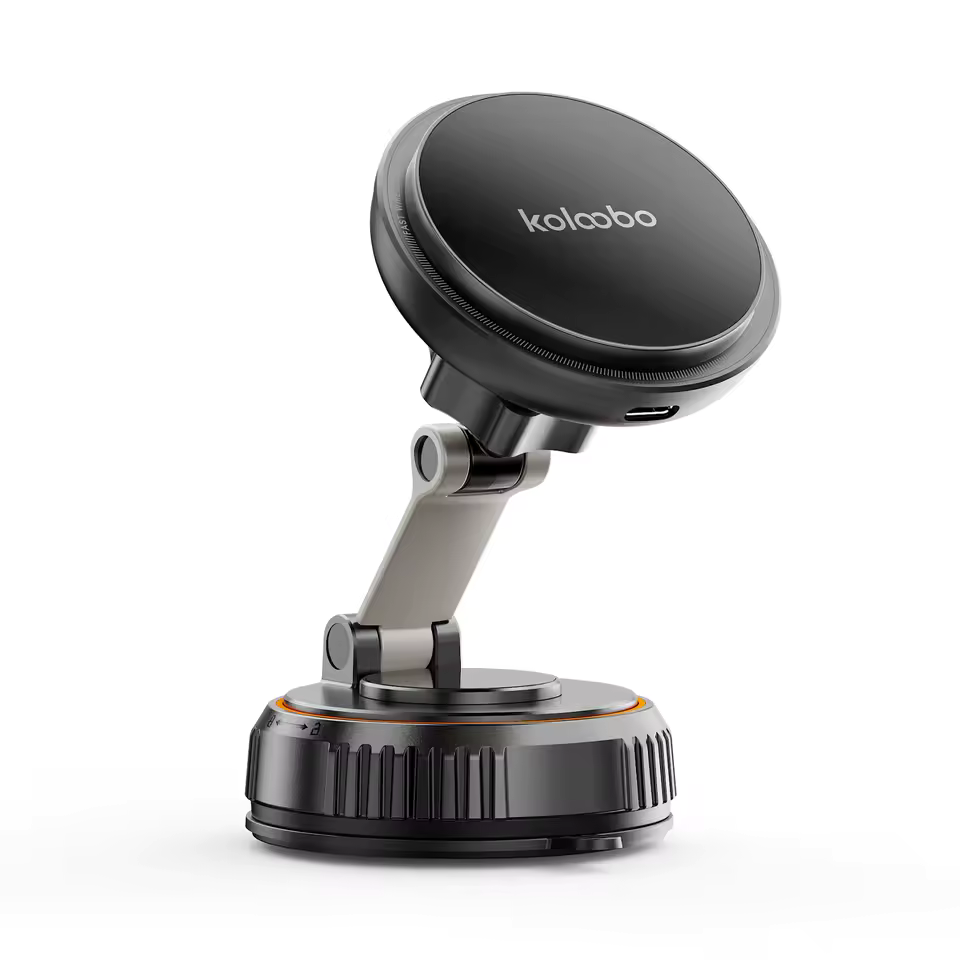 Magnetic 15w Fast Charging Wireless Phone Charger Car Holder Built-in Fan Vacuum Suction Cup 360° Rotation For IPhone17 16 15Pro