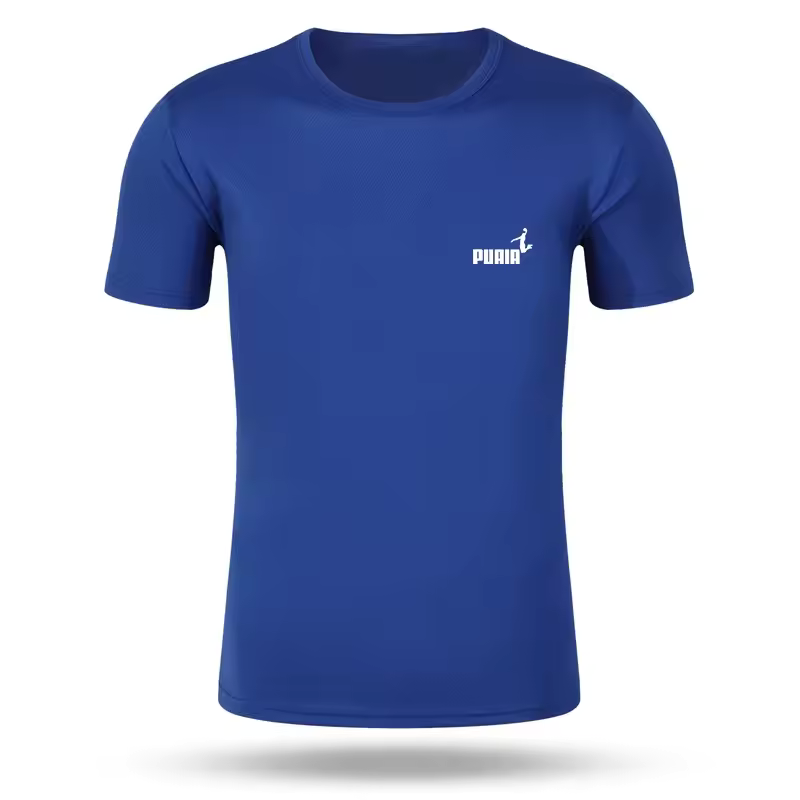 Men's Quick Dry Short Sleeve Gym Running Moisture Wicking Round Neck T-Shirt Training Exercise Gym Sport Shirt Tops Lightweight